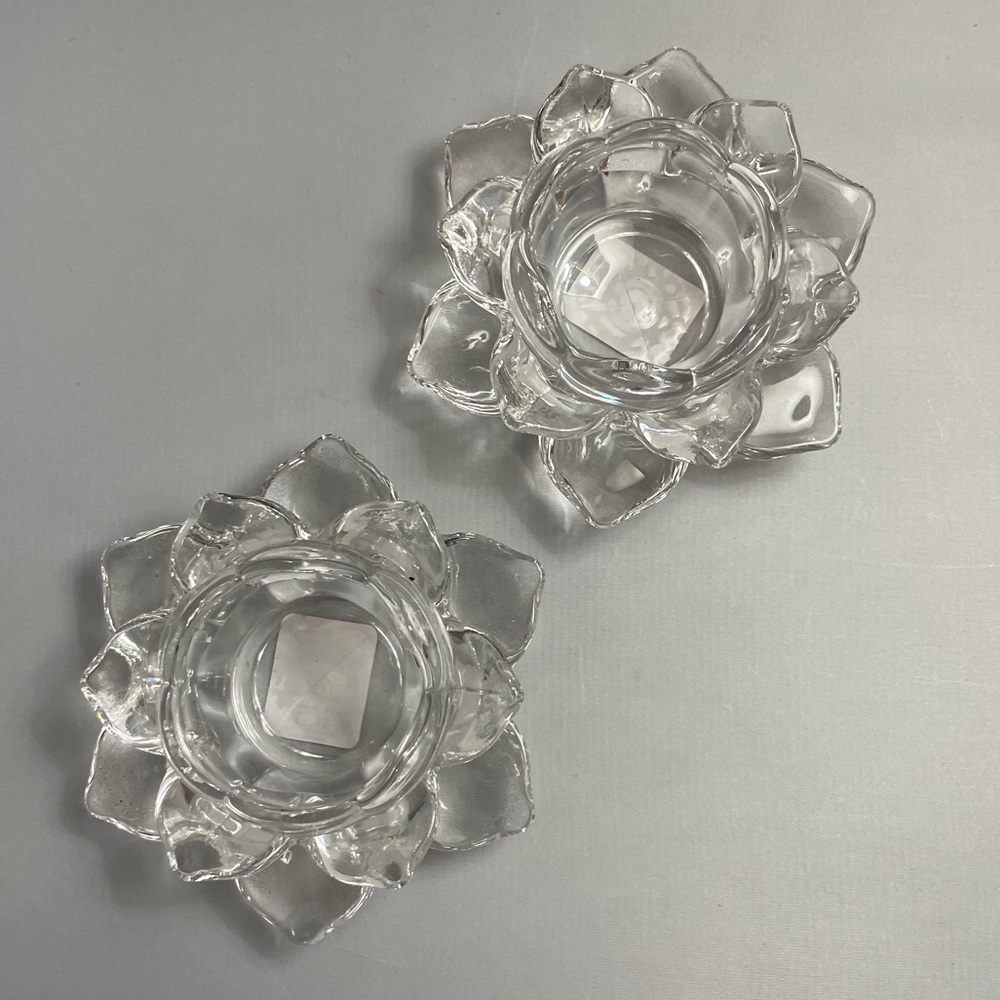 Pair Lotus Votive Candle‎ Holders